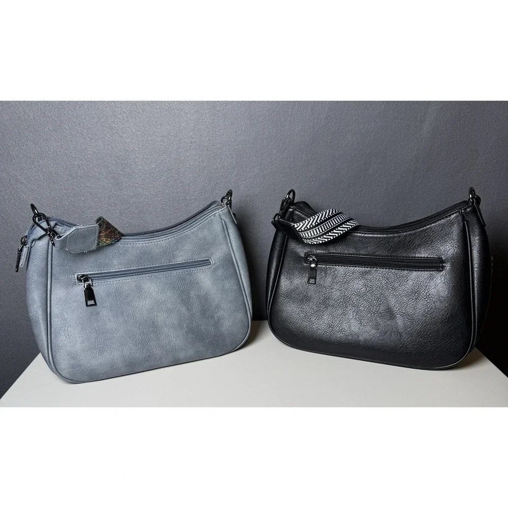 Set of 2 - APHISON Vegan Leather Crossbody Purse with Adjustable Crossbody Strap